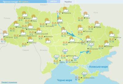 Украину ожидает небольшой спад температур: прогноз погоды на сегодня - narodna-pravda.ua - Россия - Украина - Киев - Киевская обл. - Запорожская обл. - Харьковская обл. - Николаевская обл. - Одесская обл.