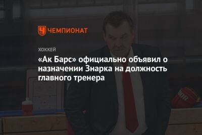 Олег Знарк - «Ак Барс» официально объявил о назначении Знарка на должность главного тренера - championat.com - Москва