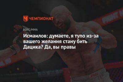 Магомед Исмаилов - Вячеслав Дацик - Исмаилов: думаете, я тупо из-за вашего желания стану бить Дацика? Да, вы правы - championat.com
