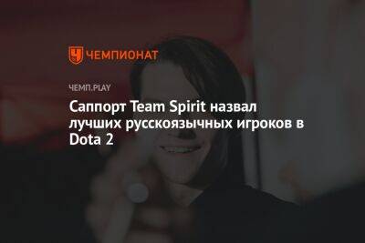 Саппорт Team Spirit назвал лучших русскоязычных игроков в Dota 2 - championat.com