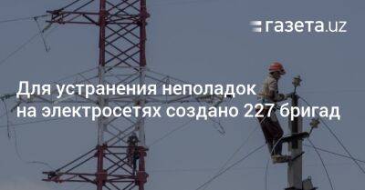 Для устранения неполадок на электросетях создано 227 бригад - gazeta.uz - Узбекистан