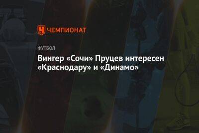 Вингер «Сочи» Пруцев интересен «Краснодару» и «Динамо» - championat.com - Москва - Сочи - Краснодар - Нижнекамск