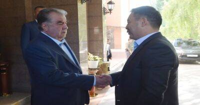Эмомали Рахмон - Садыр Жапаров - Президент Республики Таджикистан Эмомали Рахмон провел встречу с Президентом Кыргызской Республики Садыром Жапаровым - dialog.tj - Киргизия - Таджикистан