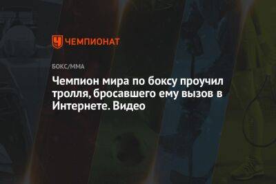 Чемпион мира по боксу проучил тролля, бросавшего ему вызов в Интернете. Видео - championat.com