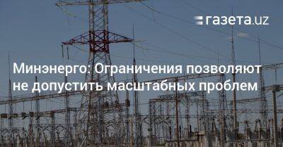 Минэнерго: Ограничения позволяют не допустить масштабных проблем - gazeta.uz - Узбекистан