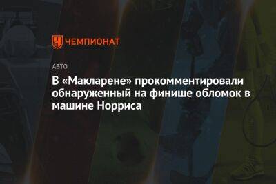 Максим Ферстаппен - Фернандо Алонсо - Ландо Норрис - В «Макларене» прокомментировали обнаруженный на финише обломок в машине Норриса - championat.com - Англия - Франция