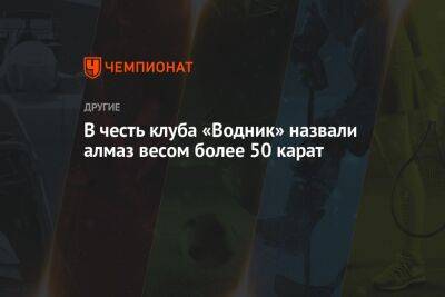 В честь клуба «Водник» назвали алмаз весом более 50 карат - championat.com - Россия - Архангельск
