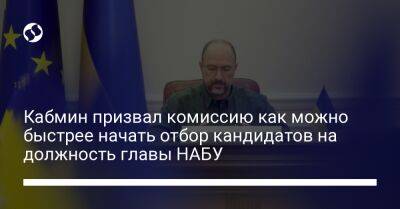 Виталий Шабунин - Денис Шмыгаль - Кабмин призвал комиссию как можно быстрее начать отбор кандидатов на должность главы НАБУ - liga.net - Украина - Киев