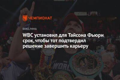 Фьюри Тайсон - Маурисио Сулейман - Тайсона Фьюри - WBC установил для Тайсона Фьюри срок, чтобы тот подтвердил решение завершить карьеру - championat.com