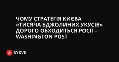 Чому стратегія Києва «тисяча бджолиних укусів» дорого обходиться Росії – Washington Post - bykvu.com - Украина - Washington