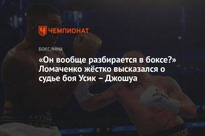 Василий Ломаченко - Александр Усик - Джошуа Усик - «Он вообще разбирается в боксе?» Ломаченко жёстко высказался о судье боя Усик – Джошуа - championat.com