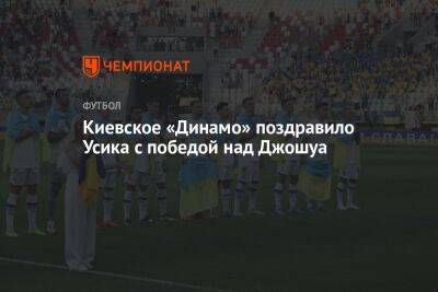Александр Усик - Киевское «Динамо» поздравило Усика с победой над Джошуа - championat.com - Украина - Киев - Англия
