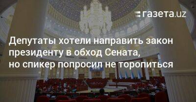 Депутаты хотели направить закон президенту в обход Сената, но спикер попросил не торопиться - gazeta.uz - Узбекистан