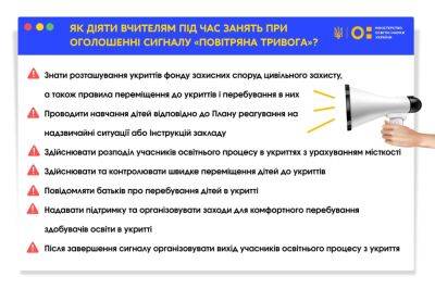 Инструкция: как действовать учителям на уроках при объявлении сигнала «Воздушная тревога» - itc.ua - Украина