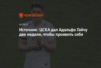 Адольфо Гайч - Источник: ЦСКА дал Адольфо Гайчу две недели, чтобы проявить себя - championat.com - Аргентина
