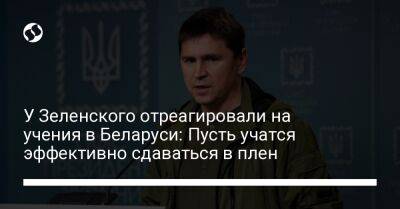 Михаил Подоляк - У Зеленского отреагировали на учения в Беларуси: Пусть учатся эффективно сдаваться в плен - liga.net - Россия - Украина - Белоруссия - Житомирская обл.