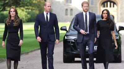 принц Уильям - Елизавета II - принц Гарри - Кейт Миддлтон - Кейт - Принц Уильям и Кейт встретились с Гарри и Меган, чтобы почтить королеву: редкие фото - 24tv.ua