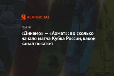 «Динамо» — «Ахмат»: во сколько начало матча Кубка России, какой канал покажет - championat.com - Москва - Россия - Краснодар - Турция - Эквадор
