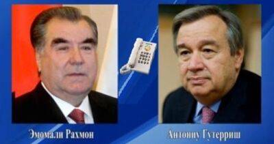 Эмомали Рахмон - Антониу Гутерришем - Эмомали Рахмон провёл телефонный разговор с Генеральным секретарем ООН Антониу Гутерришем - dialog.tj - Таджикистан - Афганистан