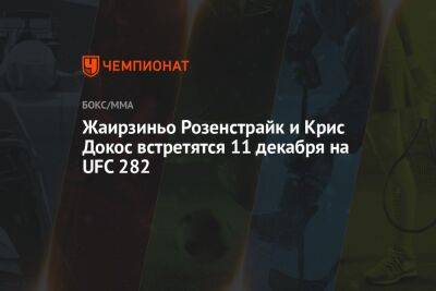 Александр Волков - Иржи Прохазка - Жаирзиньо Розенстрайк и Крис Докос встретятся 11 декабря на UFC 282 - championat.com - Россия - США - Вегас - Суринам