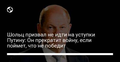 Владимир Путин - Олаф Шольц - Шольц призвал не идти на уступки Путину: Он прекратит войну, если поймет, что не победит - liga.net - Россия - Украина - Германия