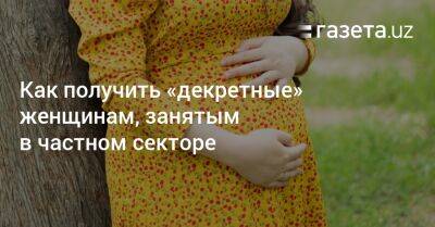 Как получить «декретные» женщинам, занятым в частном секторе - gazeta.uz - Узбекистан