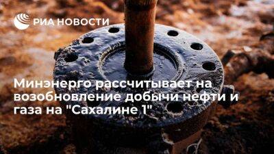 Валерий Лимаренко - Минэнерго рассчитывает на скорейшее возобновление добычи нефти и газа на "Сахалине 1" - smartmoney.one - Россия