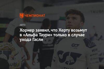Кристиан Хорнер - Хорнер заявил, что Херту возьмут в «Альфа Таури» только в случае ухода Гасли - championat.com - США
