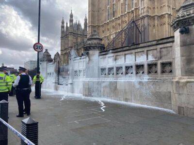Лиз Трасс - Активисты облили здание парламента белой краской в знак протеста - rbnews.uk - Лондон