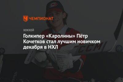 Петр Кочетков - Голкипер «Каролины» Пётр Кочетков стал лучшим новичком декабря в НХЛ - championat.com - шт.Нью-Джерси - шт. Аризона