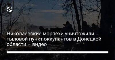 Николаевские морпехи уничтожили тыловой пункт оккупантов в Донецкой области – видео - liga.net - Украина - Донецкая обл.