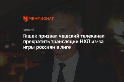 Доминик Гашек - Гашек призвал чешский телеканал прекратить трансляции НХЛ из-за игры россиян в лиге - championat.com - Россия - Украина - Чехия