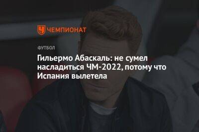 Андрей Панков - Гильермо Абаскаль - Гильермо Абаскаль: не сумел насладиться ЧМ-2022, потому что Испания вылетела - championat.com - Испания - Эмираты - Катар