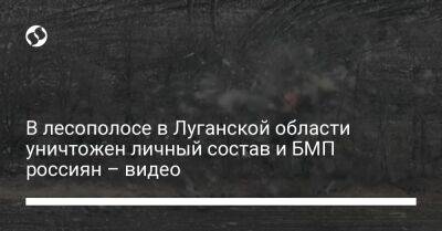 В лесополосе в Луганской области уничтожен личный состав и БМП россиян – видео - liga.net - Украина - Луганская обл.