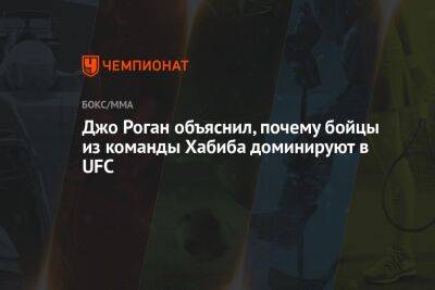 Хабиб Нурмагомедов - Умар Нурмагомедов - Джон Роган - Джо Роган объяснил, почему бойцы из команды Хабиба доминируют в UFC - championat.com - респ. Дагестан