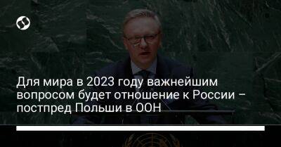 Кшиштоф Щерский - Для мира в 2023 году важнейшим вопросом будет отношение к России – постпред Польши в ООН - liga.net - Россия - Украина - Польша