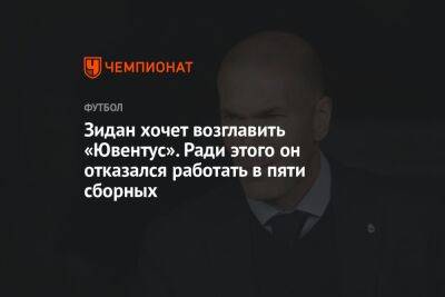 Зинедин Зидан - Зидан хочет возглавить «Ювентус». Ради этого он отказался работать в пяти сборных - championat.com - США - Франция - Бразилия - Испания - Эмираты - Португалия - Мадрид - Катар