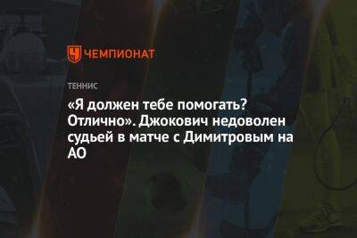 Григор Димитров - Джокович Новак - «Я должен тебе помогать? Отлично». Джокович недоволен судьей в матче с Димитровым на AO - championat.com - Австралия
