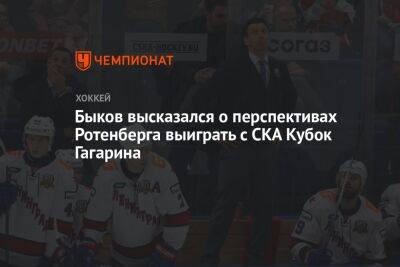 Роман Ротенберг - Вячеслав Быков - Быков высказался о перспективах Ротенберга выиграть со СКА Кубок Гагарина - championat.com - Россия