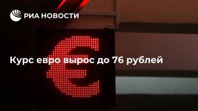 Курс евро на Московской бирже вырос до 76 рублей впервые с 9 января - smartmoney.one - Россия