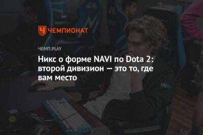 Никс о форме NAVI по Dota 2: второй дивизион — это то, где вам место - championat.com