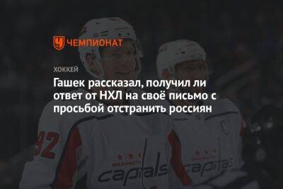 Доминик Гашек - Гашек рассказал, получил ли ответ от НХЛ на своё письмо с просьбой отстранить россиян - championat.com