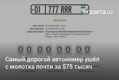 Самый дорогой автономер в Узбекистане ушёл с молотка почти за $75 тысяч - gazeta.uz - США - Узбекистан