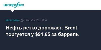 Джо Байден - Нефть резко дорожает, Brent торгуется у $91,65 за баррель - smartmoney.one - Москва - США - Израиль - Лондон - Палестина