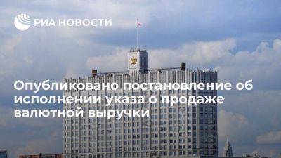 Владимир Путин - Опубликовано постановление о порядке исполнения указа о продаже валютной выручки - smartmoney.one - Россия