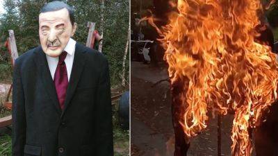 Тайип Эрдоган - Куклу Эрдогана сожгли перед Посольством Турции в Швеции с разрешения полиции - obzor.lt - Турция - Швеция - Анкара - Стокгольм - Курдистан