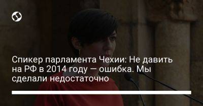 Спикер парламента Чехии: Не давить на РФ в 2014 году — ошибка. Мы сделали недостаточно - liga.net - Россия - Украина - Крым - Чехия