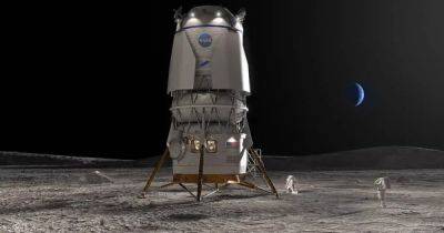 Джефф Безос - Илон Маск - Вильям Нельсон - Blue Origin показала макет посадочного модуля на Луну: он потерял свое "лицо" (фото) - focus.ua - США - Украина