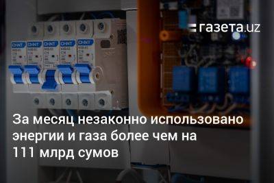 За месяц в Узбекистане незаконно использовано электроэнергии и газа более чем на 111 млрд сумов - gazeta.uz - Узбекистан