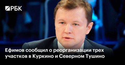 Владимир Ефимов - Ефимов сообщил о реорганизации трех участков в Куркино и Северном Тушино - smartmoney.one - Москва